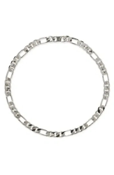 Lady Grey Large Figaro Chain Necklace In Metallic