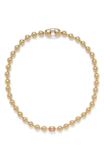 Lady Grey Selene Ball Chain Necklace In Gold/peach