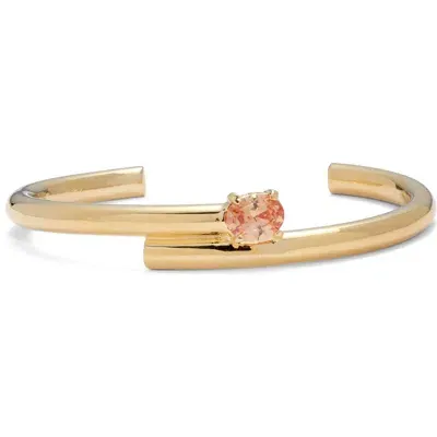 Lady Grey Verge Bypass Cuff Bracelet In Gold/peach