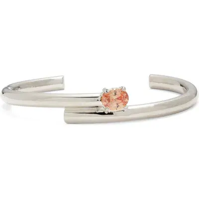 Lady Grey Verge Bypass Cuff Bracelet In Silver/peach