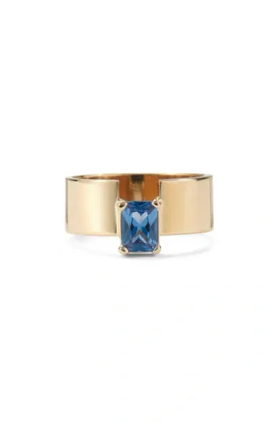 Lady Grey Wade Split Ring In Gold/blue Zircon