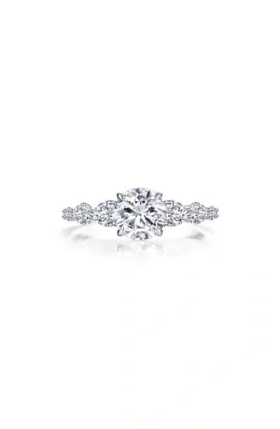 Lafonn Round & Pear Simulated Diamond Ring In Silver