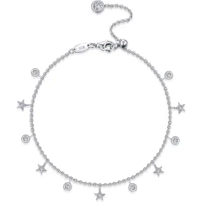 Lafonn Starfall Simulated Diamond Charm Bracelet In Silver/white