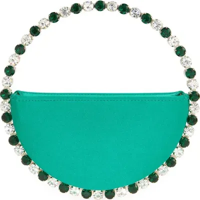 L'alingi Eternity Embellished Satin Clutch In Green