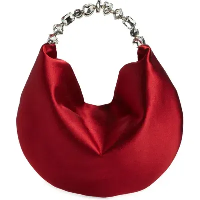 L'alingi Mini Taliya Satin Hobo Bag In Burgundy