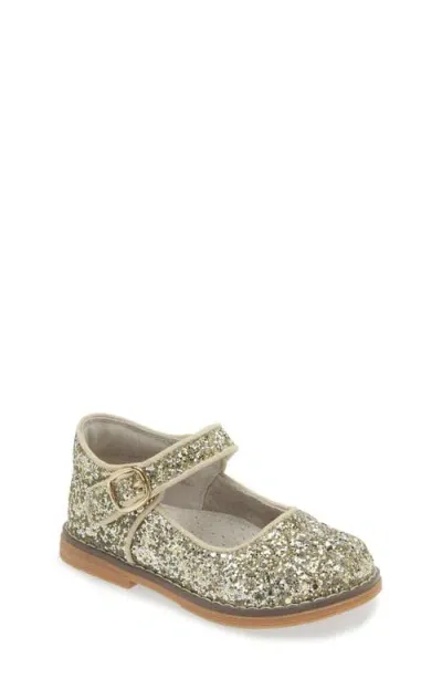 L'amour Kids' Natasha Glitter Mary Jane Flat In Glitter Champagne