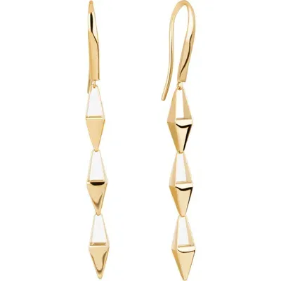 Lana 3d Laser Miami Chain Linear Earrings In Gold