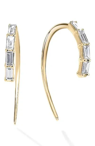 Lana Baguette Threader Hoop Earrings In Yellow