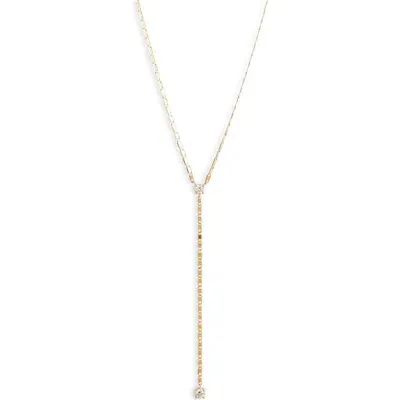 Lana Double Diamond Nude Link Y-necklace In Yellow Gold