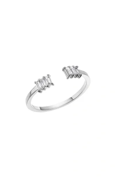 Lana Echo Baguette Diamond Open Ring In White Gold