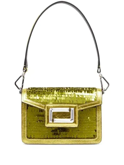 Lancel Angele De  Sequined Mini Bag In Green