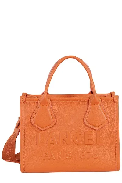 Lancel Small Jour De  Leather Tote Bag In Orange