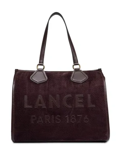 Lancel Large Logo-patch Tote Bag In Brown