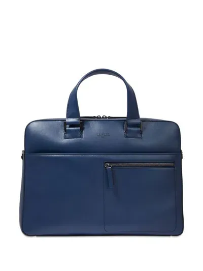 Lancel Max De  Leather Briefcase In Blue