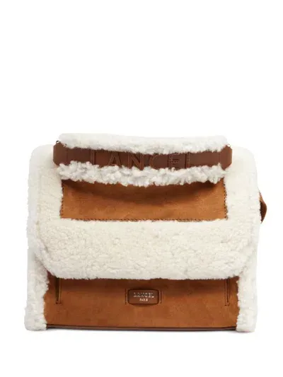 Lancel Mini Sheepskin Cross Bag In Brown