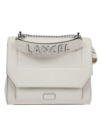 Lancel Ninon De Medium Flap Bag In White