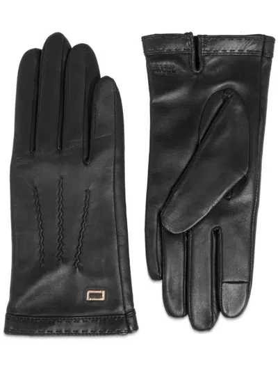 Lancel Sellier Stitching Gloves In Black