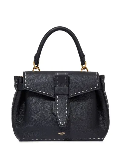 Lancel Small Buffalo Leather Tote Bag In Black