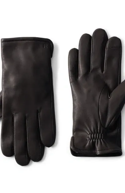 Lands' End Cashmere Lined Ez Touch Leather Glove In Brown