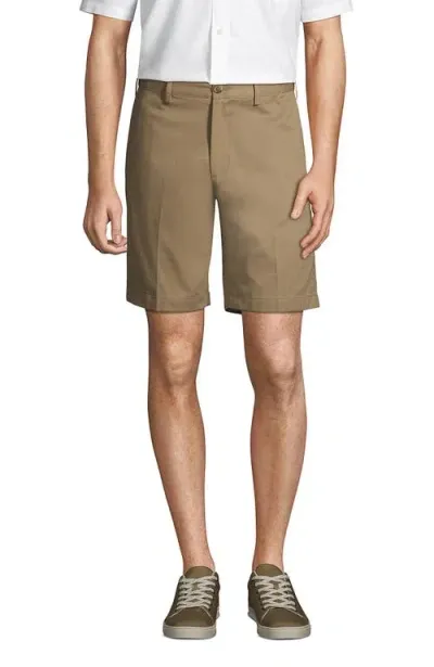 Lands' End Comfort Waist 9" No Iron Chino Shorts In Khaki