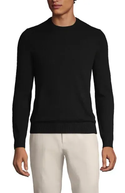 Lands' End Fine Gauge Cashmere Sweater In Black