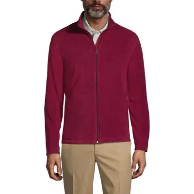 Lands' End Full-zip Mid-weight Fleece Jacket In Burgundy