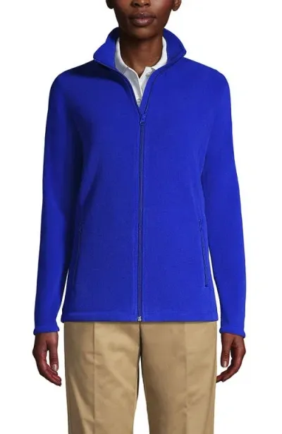 Lands' End Full-zip Mid-weight Fleece Jacket In Cobalt