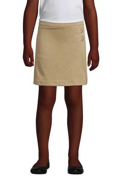 Lands' End Babies'  Girls Knit Skort In Khaki