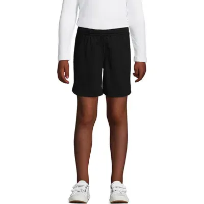 Lands' End Kids'  School Uniform Girls Mesh Gym Shorts In Black