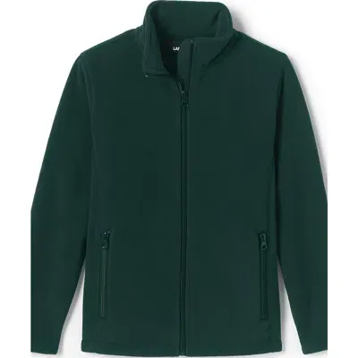 Lands' End Kids Mid-weight Fleece Jacket In Evergreen