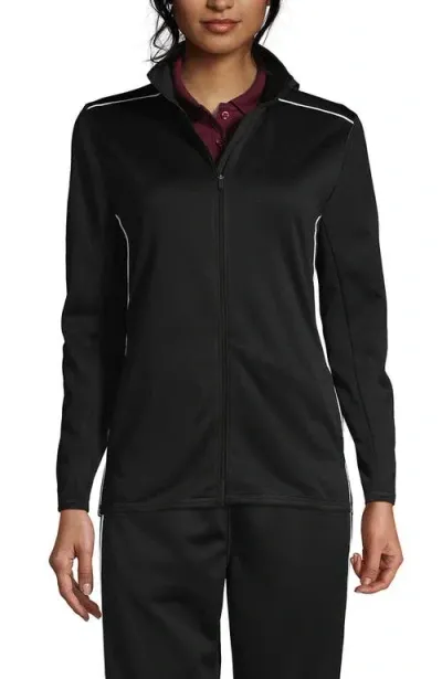 Lands' End School Uniform  Active Track Jacket In Black