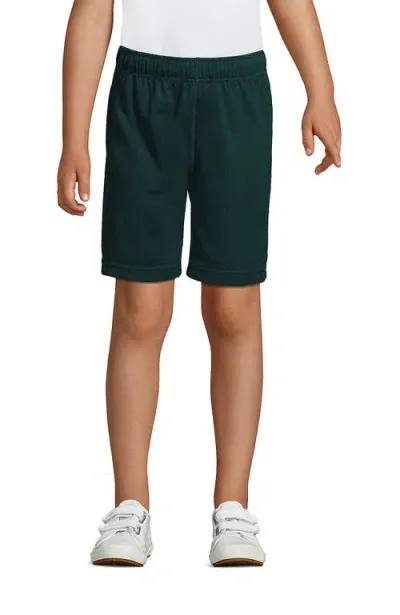 Lands' End Kids'  School Uniform Boys Mesh Gym Shorts In Evergreen