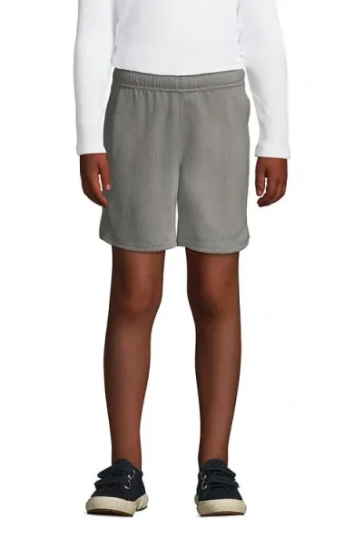 Lands' End Kids'  School Uniform Girls Mesh Gym Shorts In Stone Gray