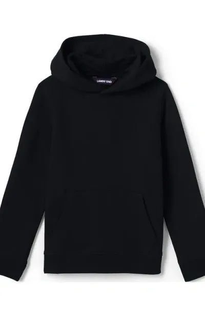 Lands' End School Uniform Kids Hooded Pullover Sweatshirt In Black