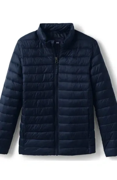 Lands' End School Uniform Kids Thermoplume Jacket In Classic Navy