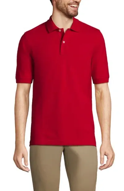 Lands' End Short Sleeve Comfort-first Mesh Polo Shirt In Rich Red