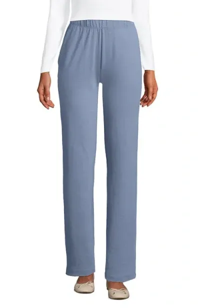 Lands' End Sport Knit High Rise Pants In Pale Slate Blue