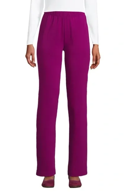 Lands' End Sport Knit High Rise Pants In Vivid Berry Pink