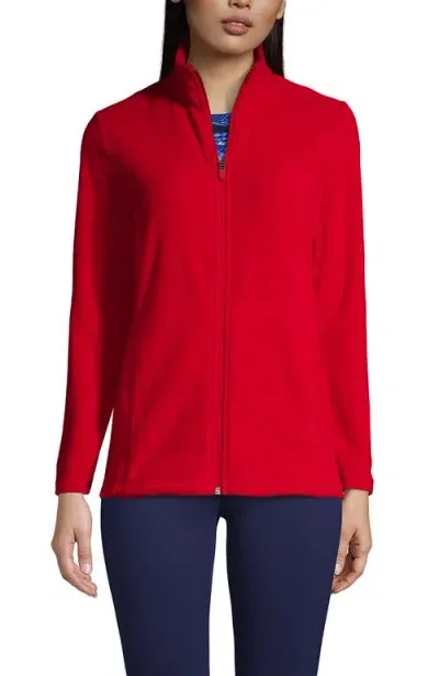 Lands' End Anyweather Fleece Full Zip Jacket In Rich Red