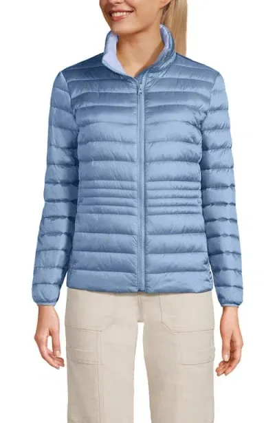 Lands' End Wanderweight Ultralight Packable Down Jacket In Light Cornflower Shine