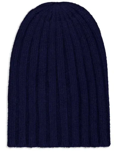 Laneus Ribbed-knit Beanie In Blue