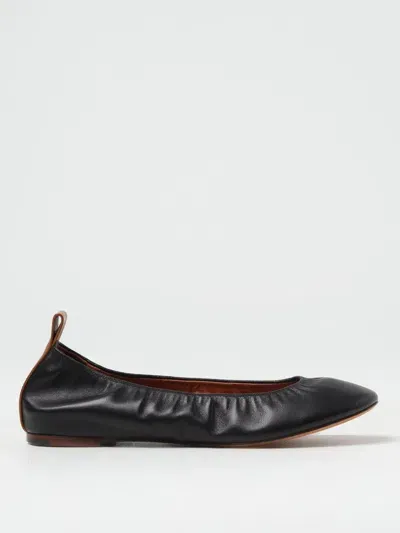 Lanvin Black Leather Ballerina Flats