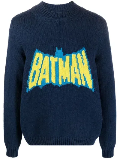 Lanvin Batman Crew Neck Jumper In Blue