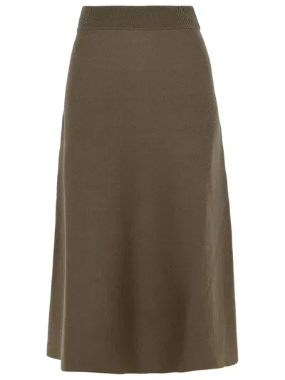 Lanvin Beige Wool Blend Skirt In Brown