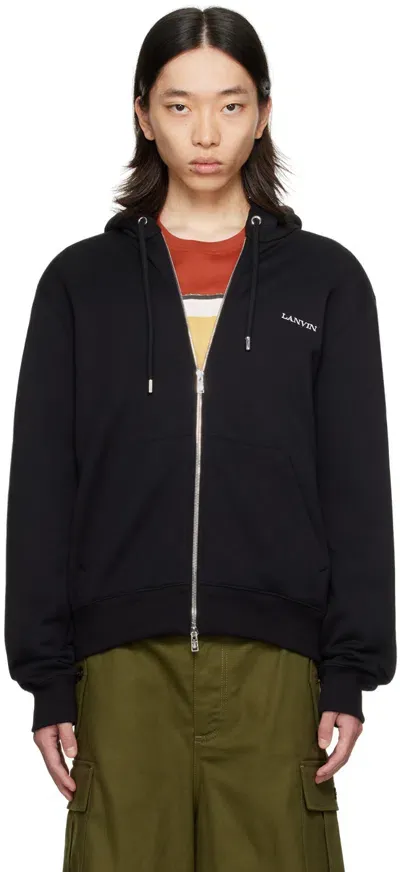 Lanvin Black Archives Print Zipped Hoodie