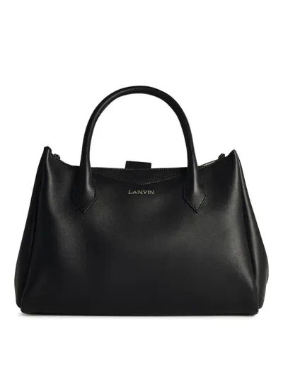 Lanvin Black Leather Bag In Negro