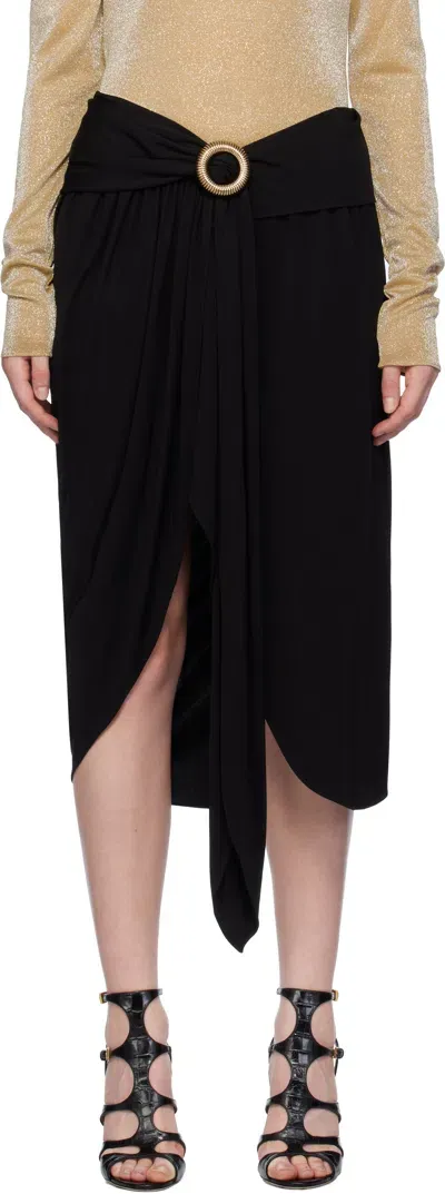 Lanvin Black Mélodie Wrap Midi Skirt