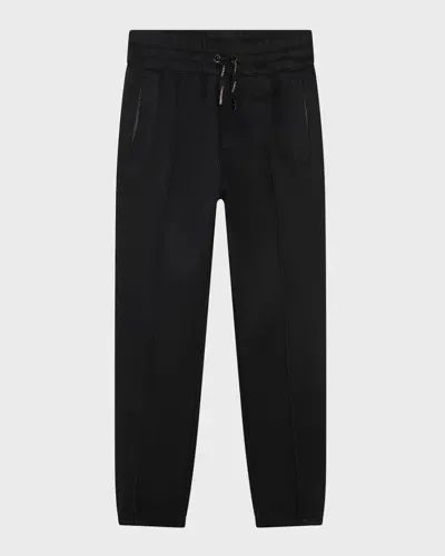 Lanvin Kids' Boy's Clair Obscur Silicone Logo-print Joggers In Black