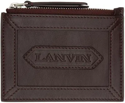 Lanvin Burgundy Zipped Card Holder In 39 Burgundy