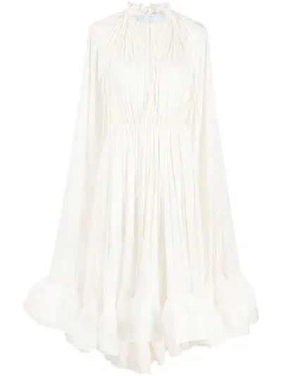 Lanvin Cape-design Midi-dress In White